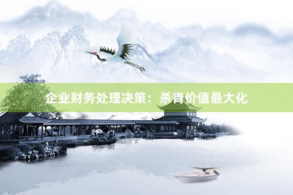 企业财务处理决策：杀青价值最大化